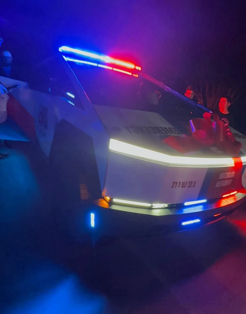 Tesla Cybertruck EMS Cybertruck! Deployed by Hatzulas Nefashos ambulance service in Lakewood, NJ tesla-cybertruck-ems-wrap-3