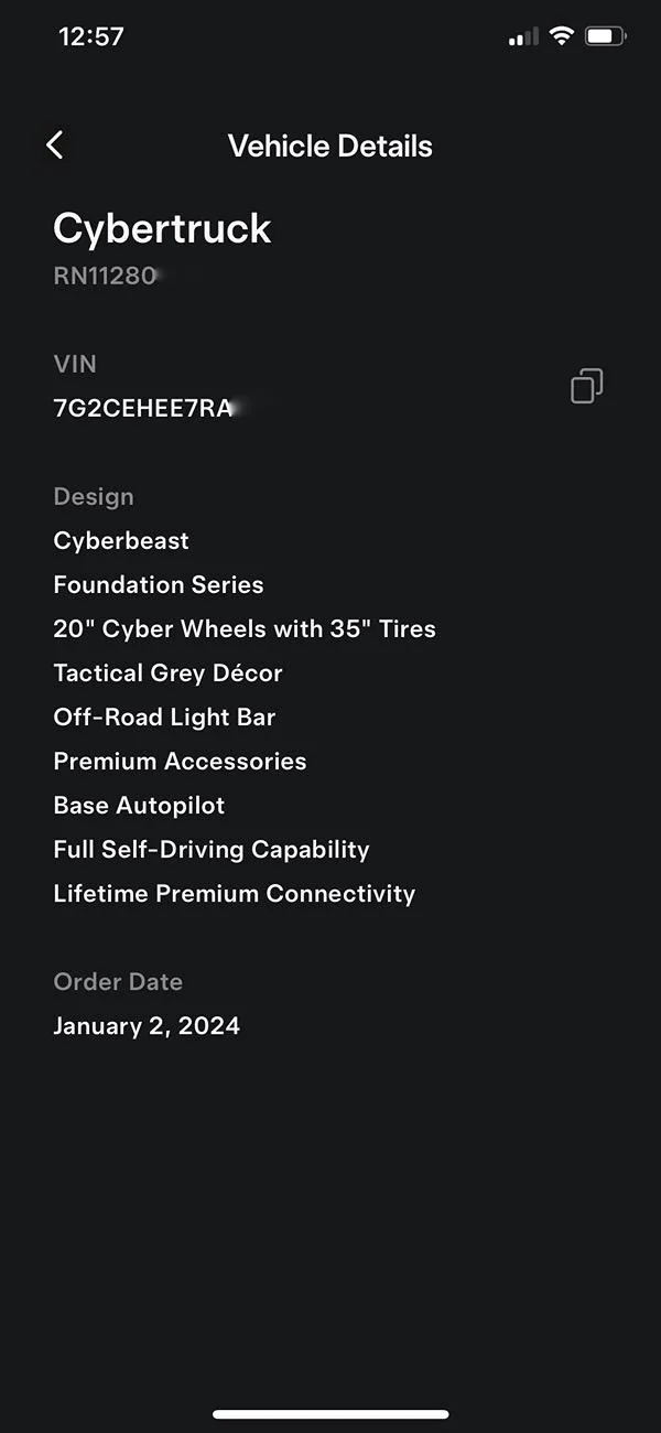 Tesla Cybertruck Had to pass up on my Tactical Grey VIN IMG_2971