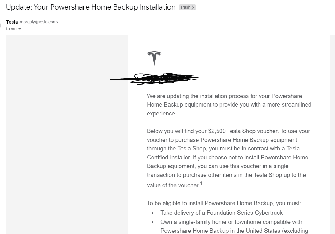 Tesla Cybertruck When do I get my $2,500 store credit? 1722525448112-0w