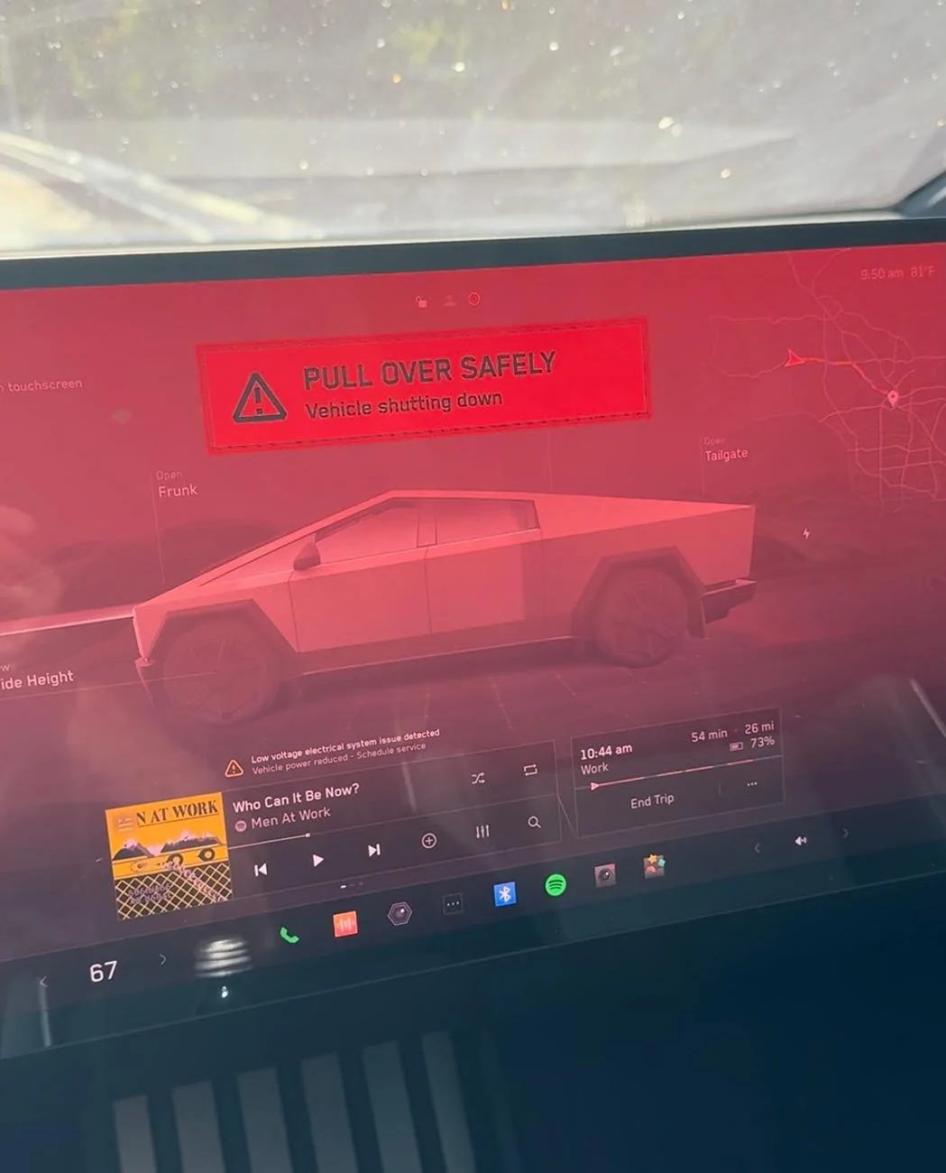VEHICLE SHUTTING DOWN PULL OVER SAFELY WARNING visual data 6