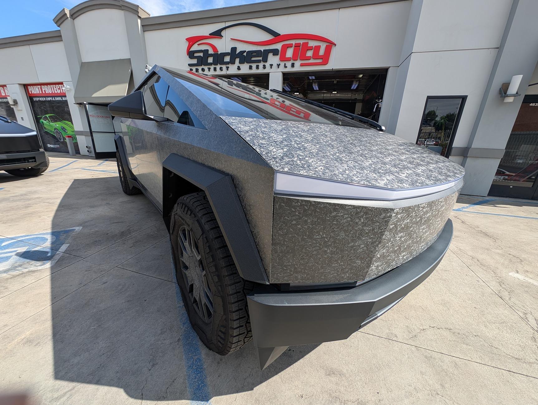 Tesla Cybertruck Forged Carbon Fiber (Matte PPF) New Release Forged PPF Cybertruck (6)