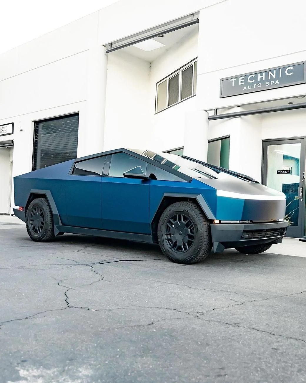Tesla Cybertruck BLUE / BLURPLE / PURPLE Vinyl Wrap & PPF Cybertruck -- Photos & Videos cybertruck Satin Frozen Ocean Wrap, Ceramic Tint, Ceramic Coating 3