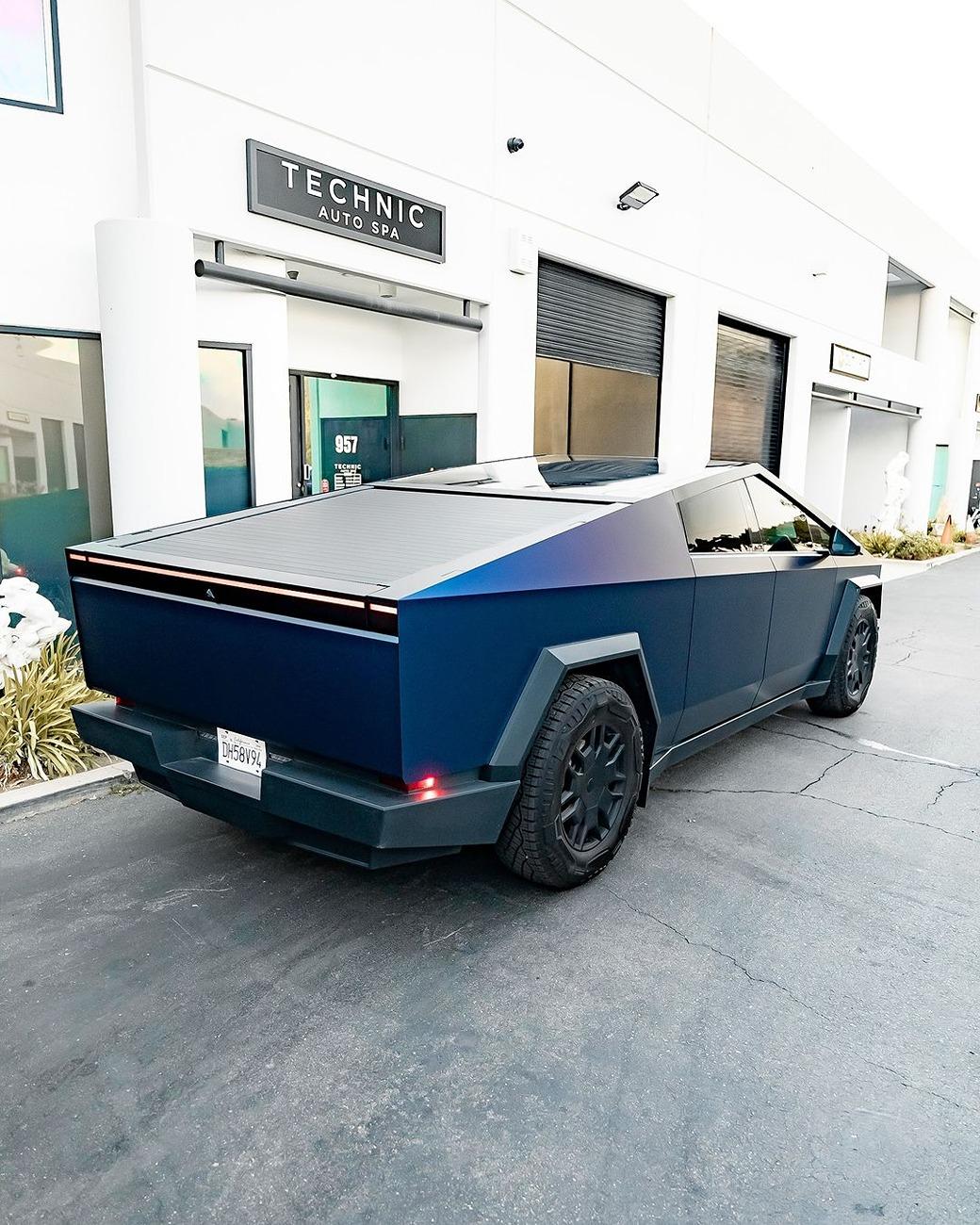 Tesla Cybertruck BLUE / BLURPLE / PURPLE Vinyl Wrap & PPF Cybertruck -- Photos & Videos cybertruck Satin Frozen Ocean Wrap, Ceramic Tint, Ceramic Coating 2