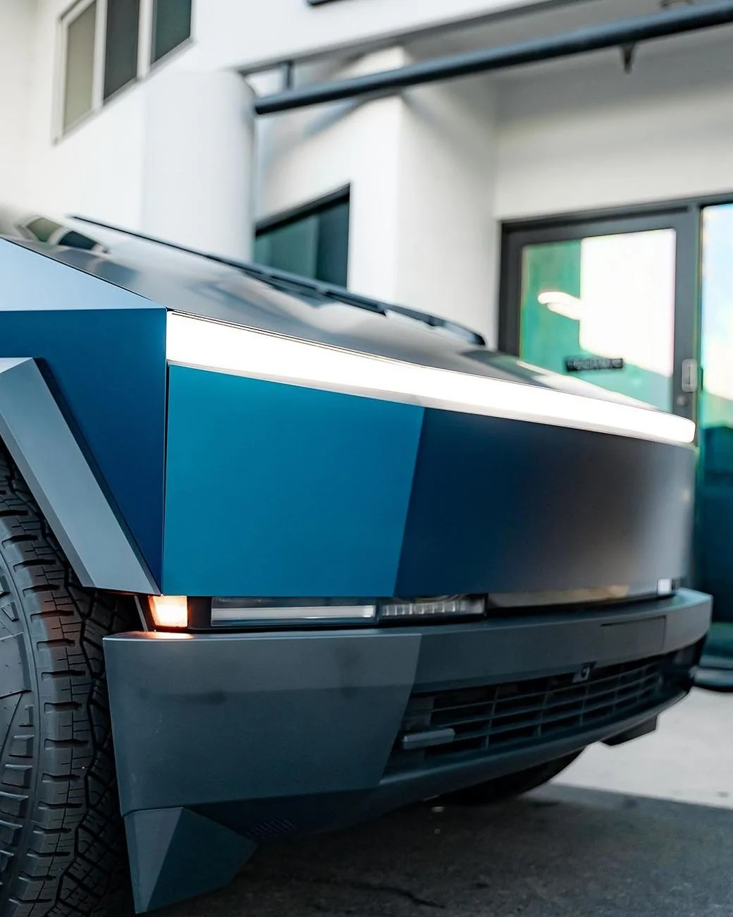 Tesla Cybertruck BLUE / BLURPLE / PURPLE Vinyl Wrap & PPF Cybertruck -- Photos & Videos cybertruck Satin Frozen Ocean Wrap, Ceramic Tint, Ceramic Coating 8
