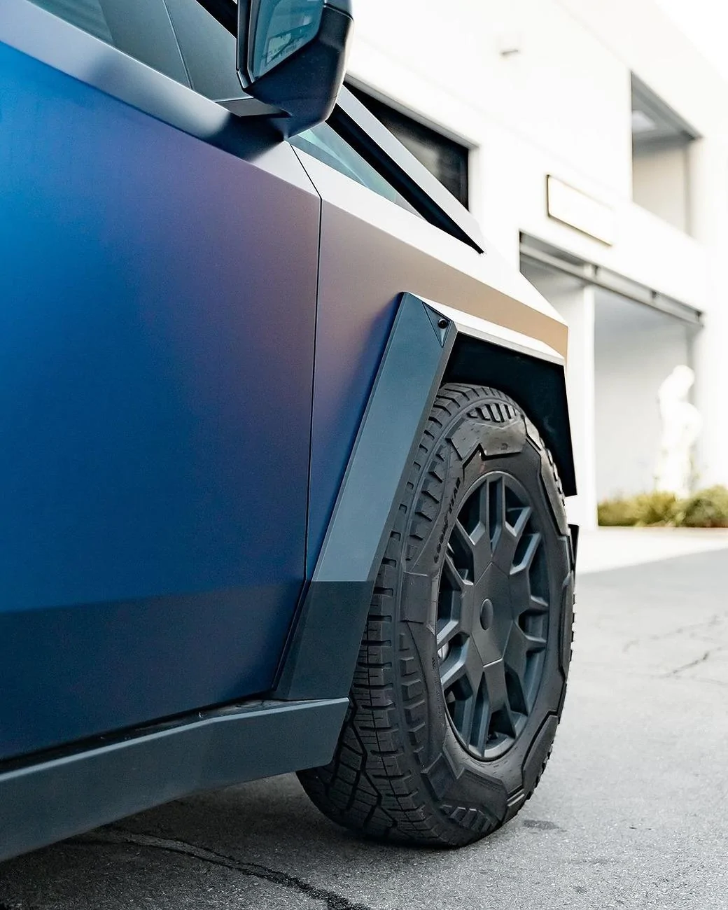 Tesla Cybertruck BLUE / BLURPLE / PURPLE Vinyl Wrap & PPF Cybertruck -- Photos & Videos cybertruck Satin Frozen Ocean Wrap, Ceramic Tint, Ceramic Coating 4