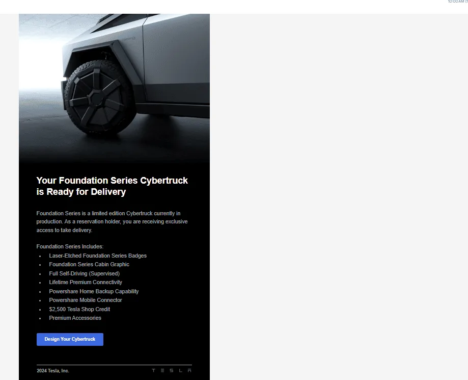 Tesla Cybertruck Second Reservation Foundation Series invites going out 1722620592938-r0