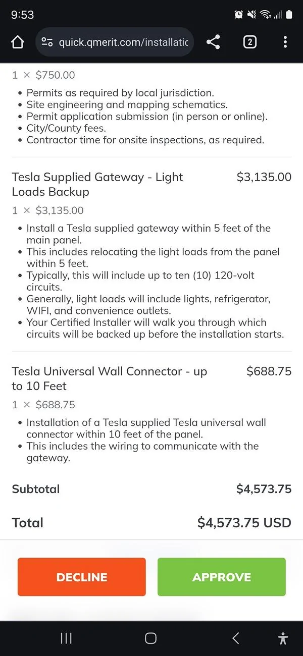 Tesla Cybertruck PowerShare install pricing Screenshot_20240803_095356_Chrom