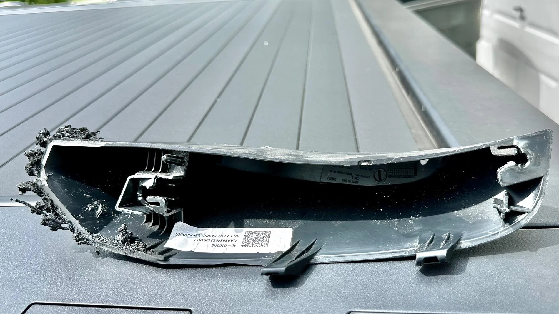 Tesla Cybertruck Front trim fell off IMG_6996