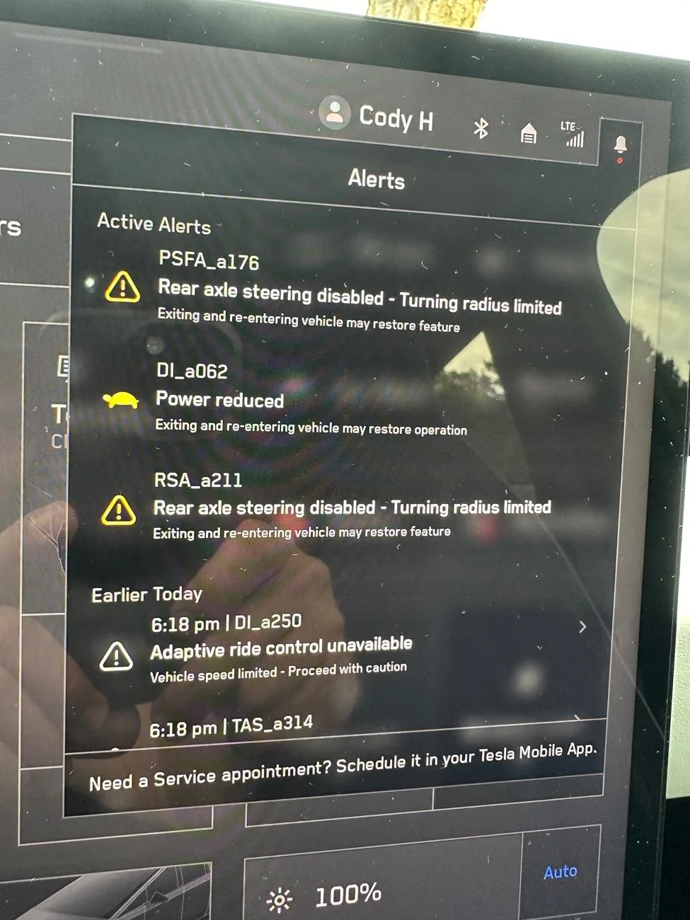 Tesla Cybertruck Pull Over Safely. Critical Issue Detected. IMG_2182