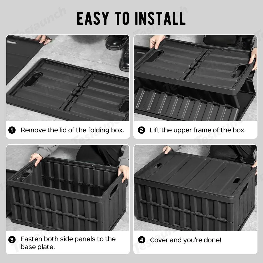Tesla Cybertruck Foldable Vault Cargo Bins : How To Efficiently Utilize the Cybertruck's Vault? 🚀 Teslaunch (2)