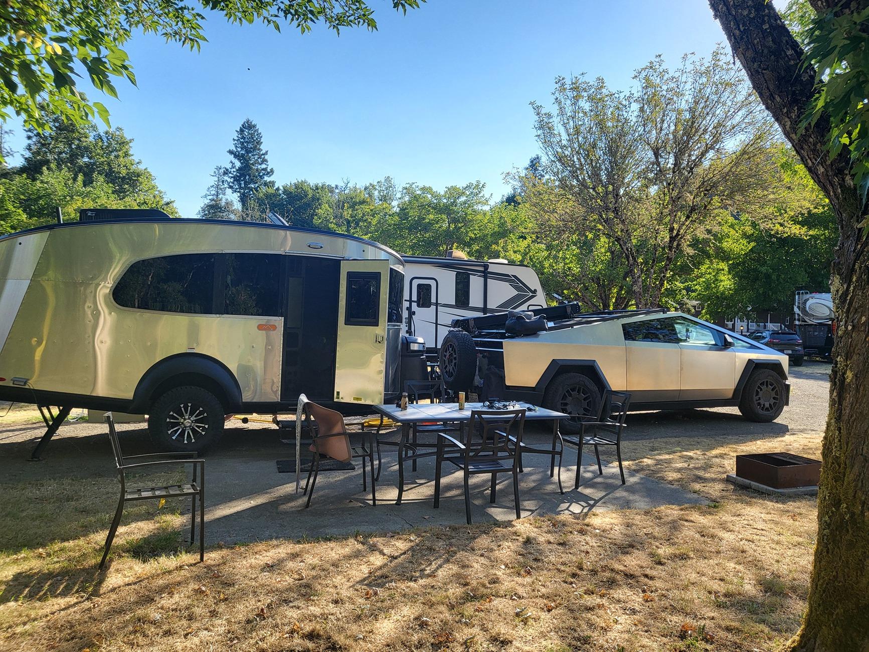 Tesla Cybertruck Airstream Basecamp 16X Towing Report 20240715_083854
