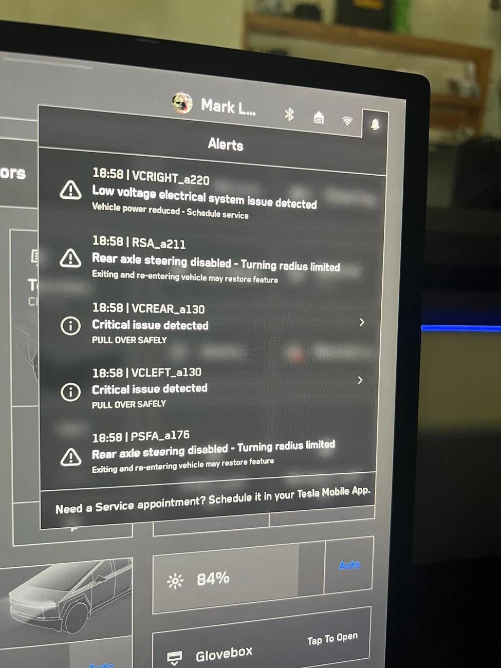 VEHICLE SHUTTING DOWN PULL OVER SAFELY WARNING visual data 8