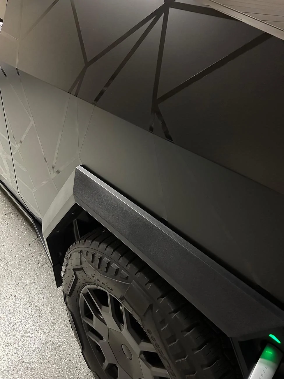 Tesla Cybertruck Black Satin Wrap + Gloss Poly Lines and Gloss CyberBeast Lettering IMG_0414
