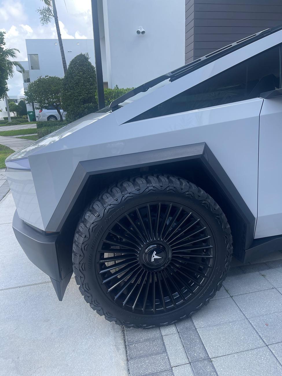 Tesla Cybertruck 3M High Gloss Storm Grey Cybertruck Wrap by SNS Visual + 24" Wheels IMG_2452