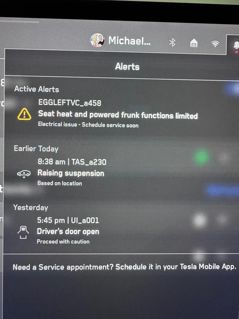 Tesla Cybertruck Error code EGGLEFTVC_a458 IMG_4580