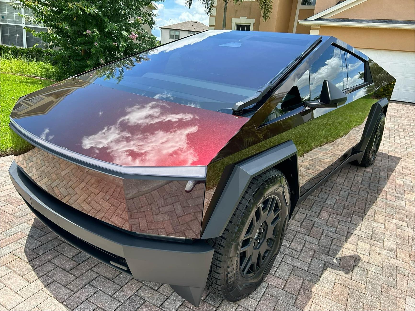 Tesla Cybertruck 🔥 Obsidian Red by Pure PPF installed by Technic Auto Spa! 454455706_10161360183579600_1211907668500467609_n