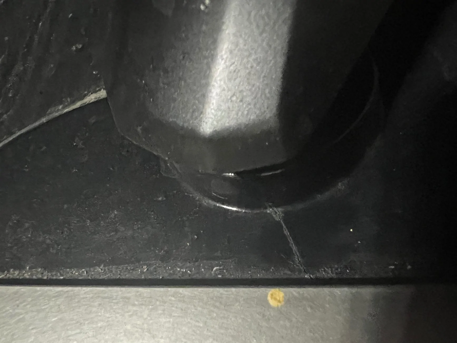 Tesla Cybertruck Glass / Plastic trim below wiper crack IMG_4597