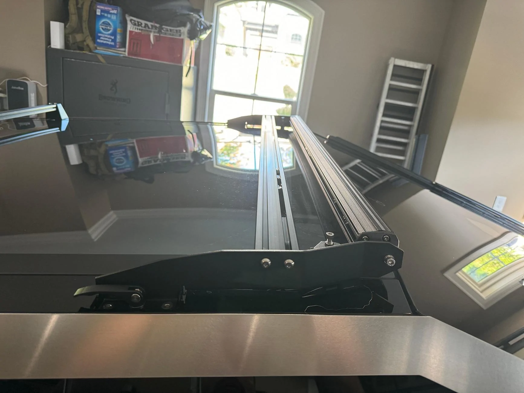 Tesla Cybertruck CybertruckCo Light Duty Roof Rack with Modified TSportline Light Bar (Added Rack) IMG_6285