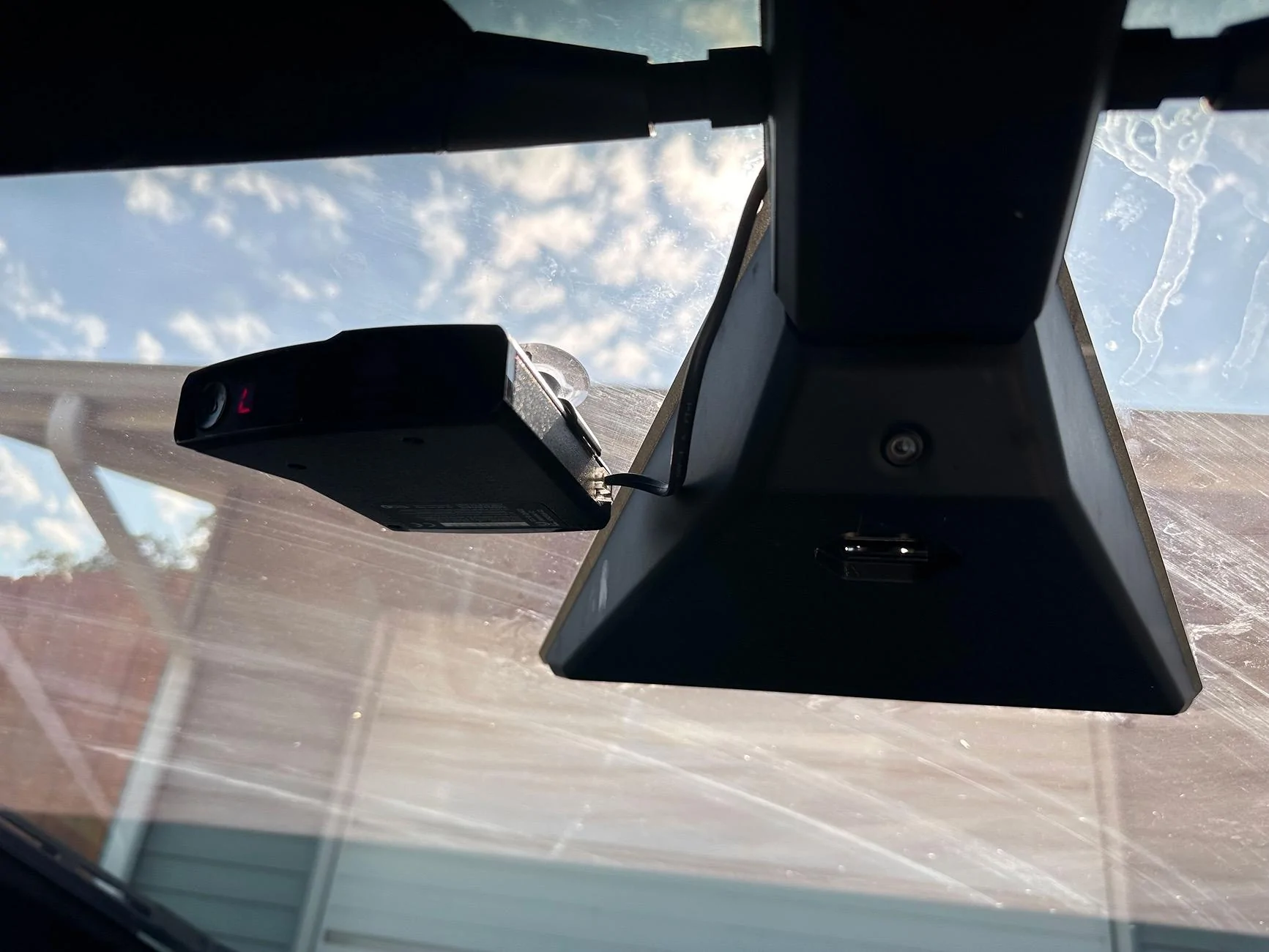 Tesla Cybertruck Radar Detector Mount with original rear view mirror Radar