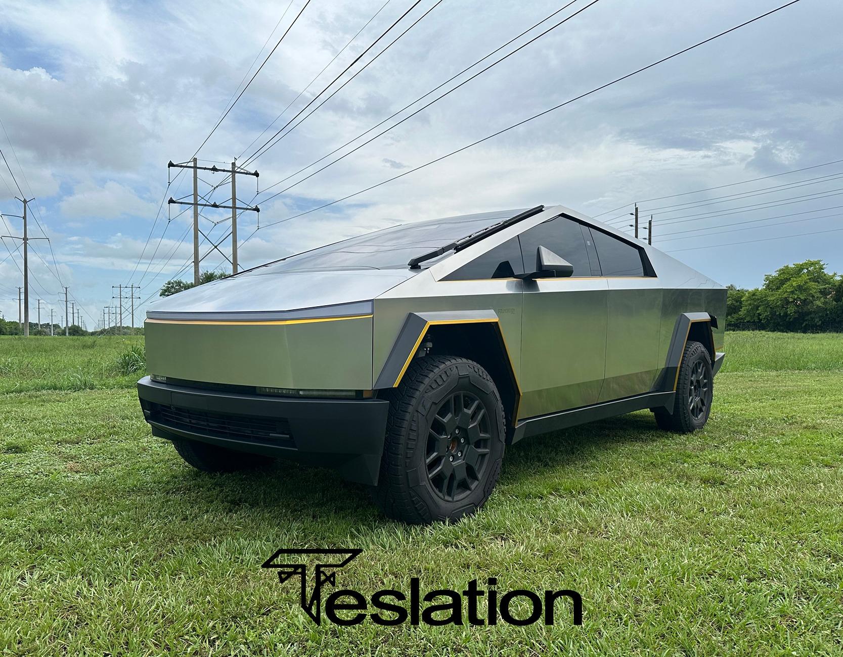 Tesla Cybertruck Forged in the fire - Golden light - CyberBeast Wrap, Full Passivate CyberBeast1