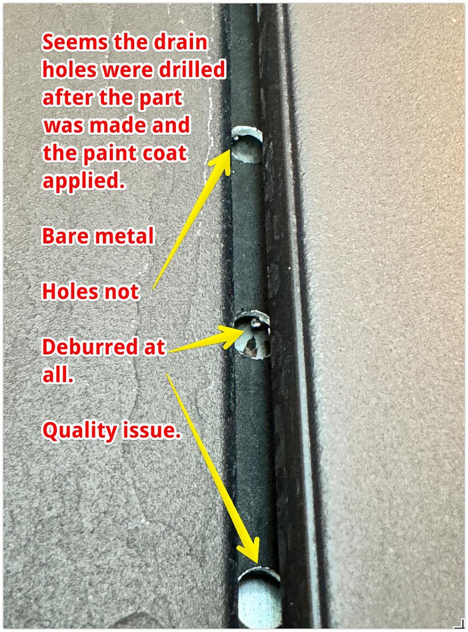 Tesla Cybertruck Vault cover question - missing piece? quality lack of finish and deburrin