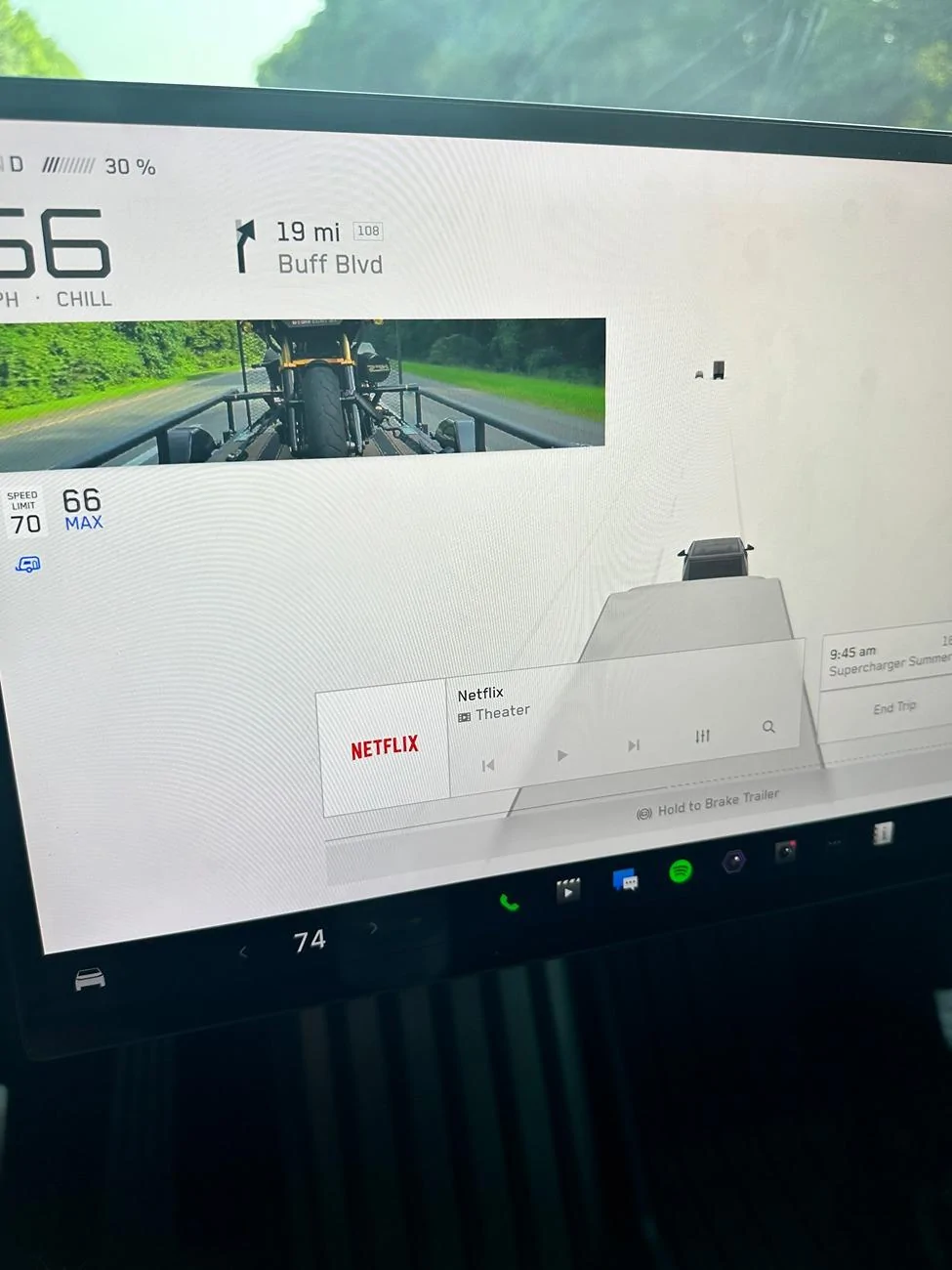 Tesla Cybertruck Towing Test run with Ironhorse 1-Bike FlipTop Motorcycle Trailer 20240803_132939125_iOS