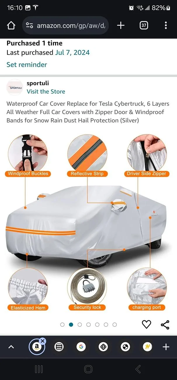 Tesla Cybertruck Any recommendations on outdoor cover? Screenshot_20240811_161013_Chrom