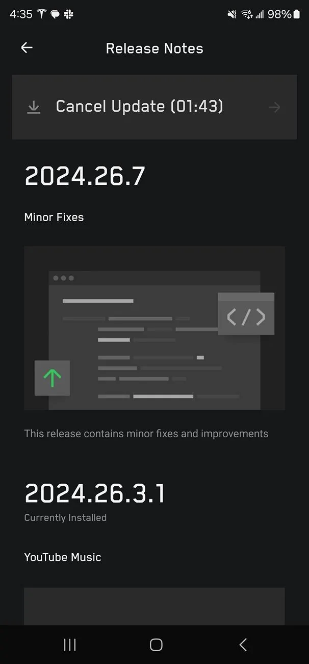 Tesla Cybertruck 2024.26.7 Update Installing Screenshot_20240813_163554_Tesla