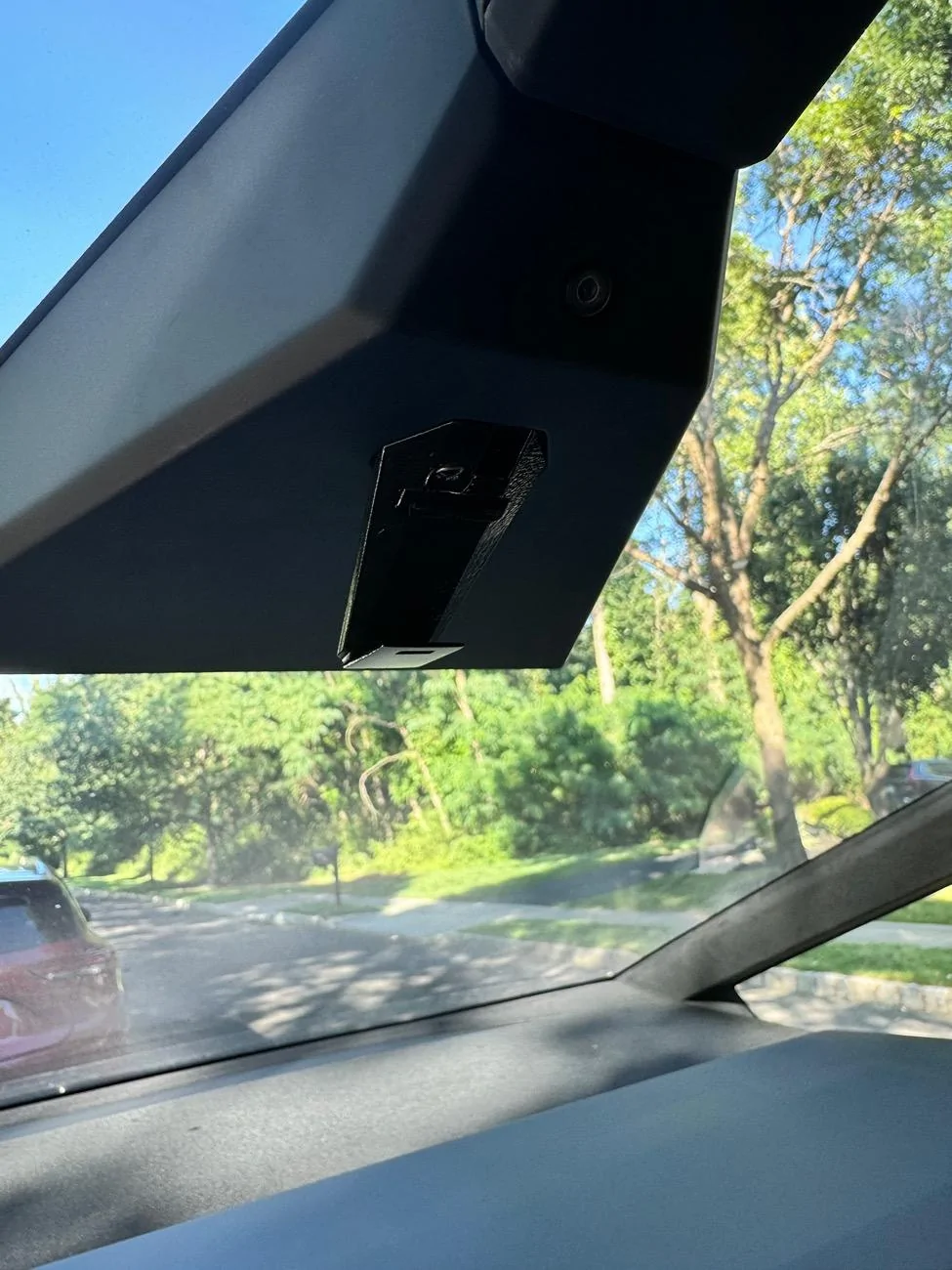 Tesla Cybertruck 3D print mount for Uniden radar detector IMG_0969