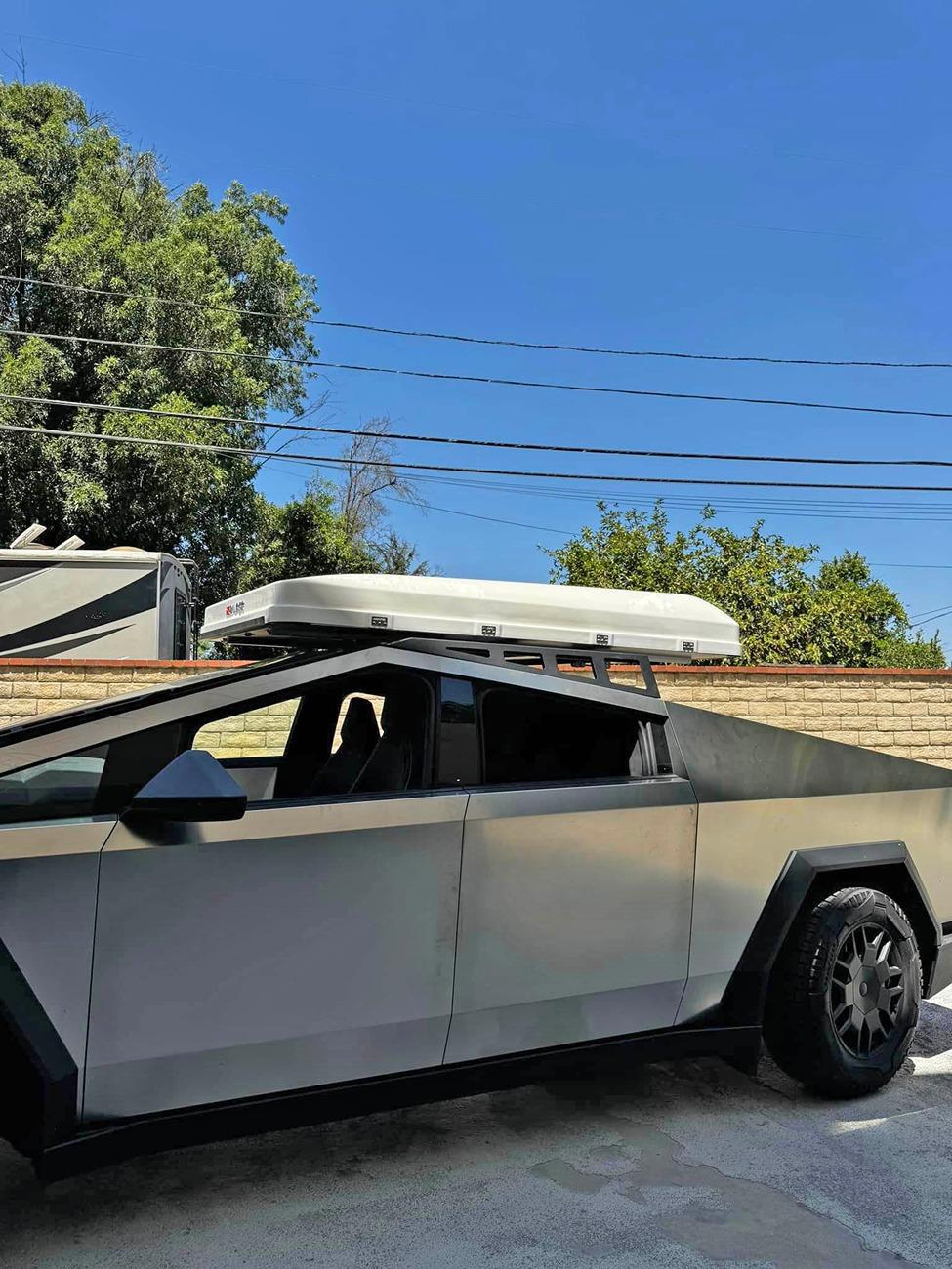 Tesla Cybertruck iKamper 2.0 Clamshell Rooftop Tent (RTT) + Mars Adventure Gear Roof Rack on Cybertruck iKamper 2.0 Clamshell Rooftop Tent (RTT) + Mars Adventure Gear Roof Rack on Cybertruck 7