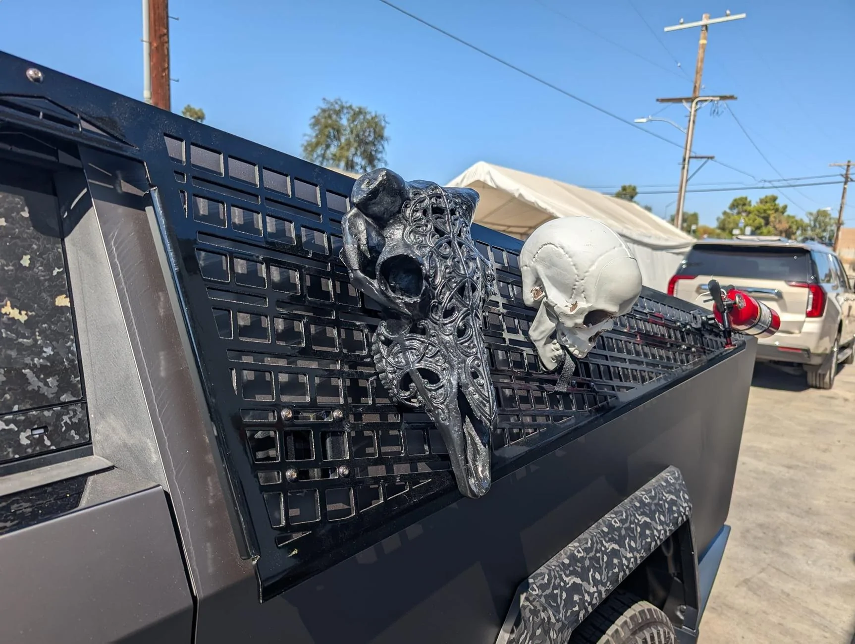 Tesla Cybertruck Should Skulls Be Put On A Cybertruck MOLLE??!?!? 💀 MOLLE fun trucks should have fun