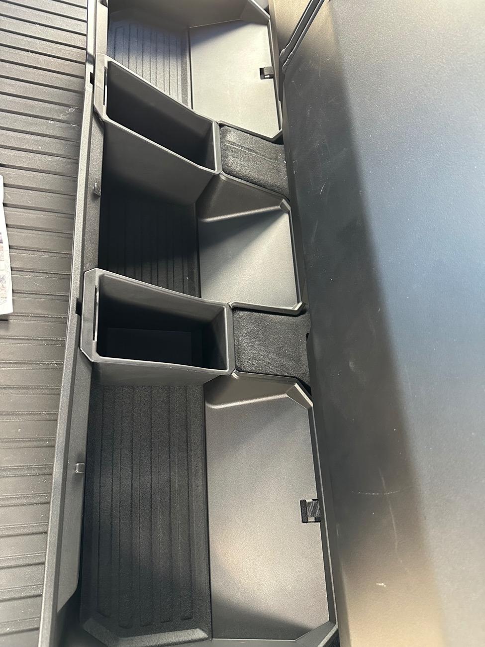 Tesla Cybertruck Underseat storage scratched IMG_3315