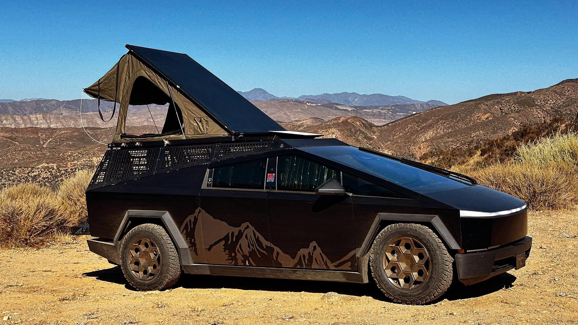 Tesla Cybertruck Camping & Off-Road Tour: Cybertruck with Flood Lights and Inspired Overland Carbon Fiber Roof Top Tent IMG_7618.JPG