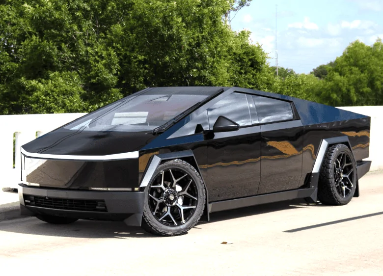 Tesla Cybertruck Gloss Black Cybertruck on 24" Wheels (4PLAY) and Nitto Ridge Grappler A/T Tires 295/45R24 1723857708920-bc