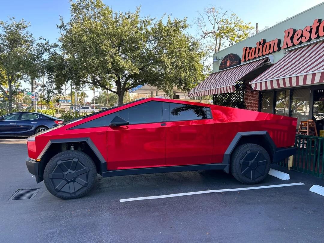 Tesla Cybertruck CUSTOM GRAPHICS / DESIGN / THEME Vinyl Wrap & PPF Cybertruck -- Photos & Videos ironmanwrap-cybertruck side