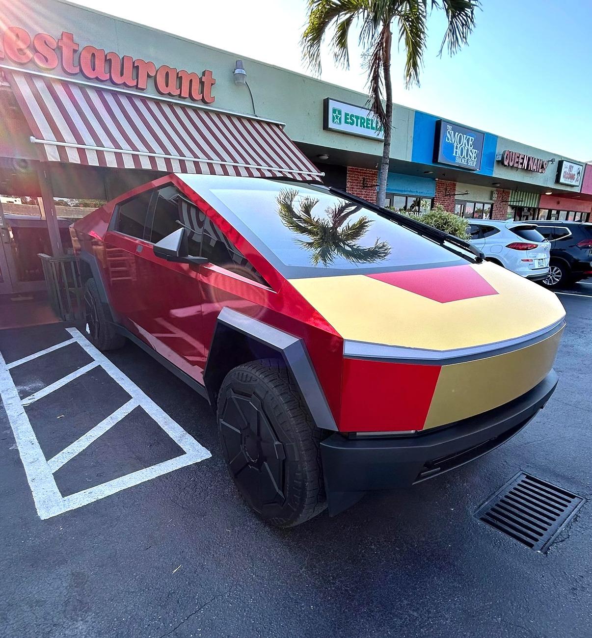 Tesla Cybertruck CUSTOM GRAPHICS / DESIGN / THEME Vinyl Wrap & PPF Cybertruck -- Photos & Videos ironmanwrap-cybertruck