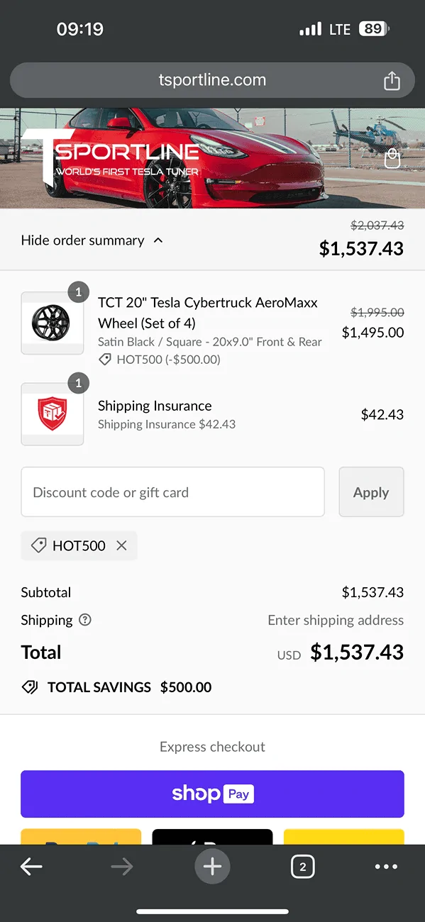 Tesla Cybertruck Awesome deal on TSportline TCT Wheels!! IMG_0575