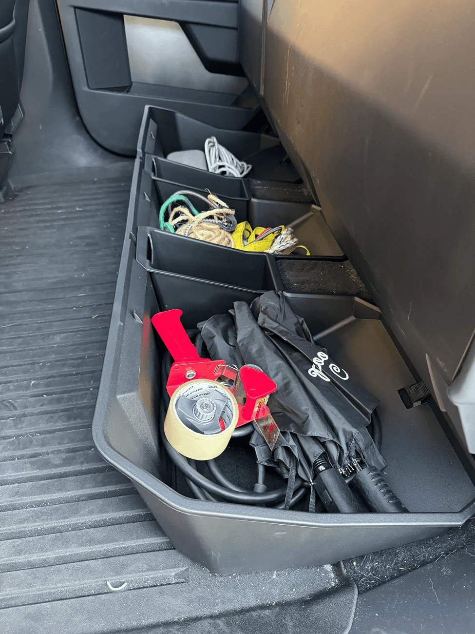 Tesla Cybertruck Updated Underseat Storage with Dividers (Add On Buckets) tempImageE29m1W
