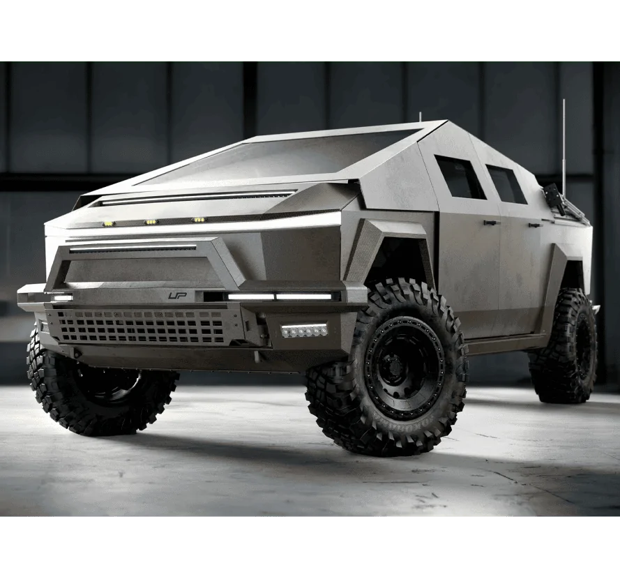 Tesla Cybertruck STING: Armored Cybertruck Upfit by Unplugged Performance & Archimedes Defense Tesla-Cybertruck-Military-Unplugged-Performance-UP.FIT-Archimedes-3-2