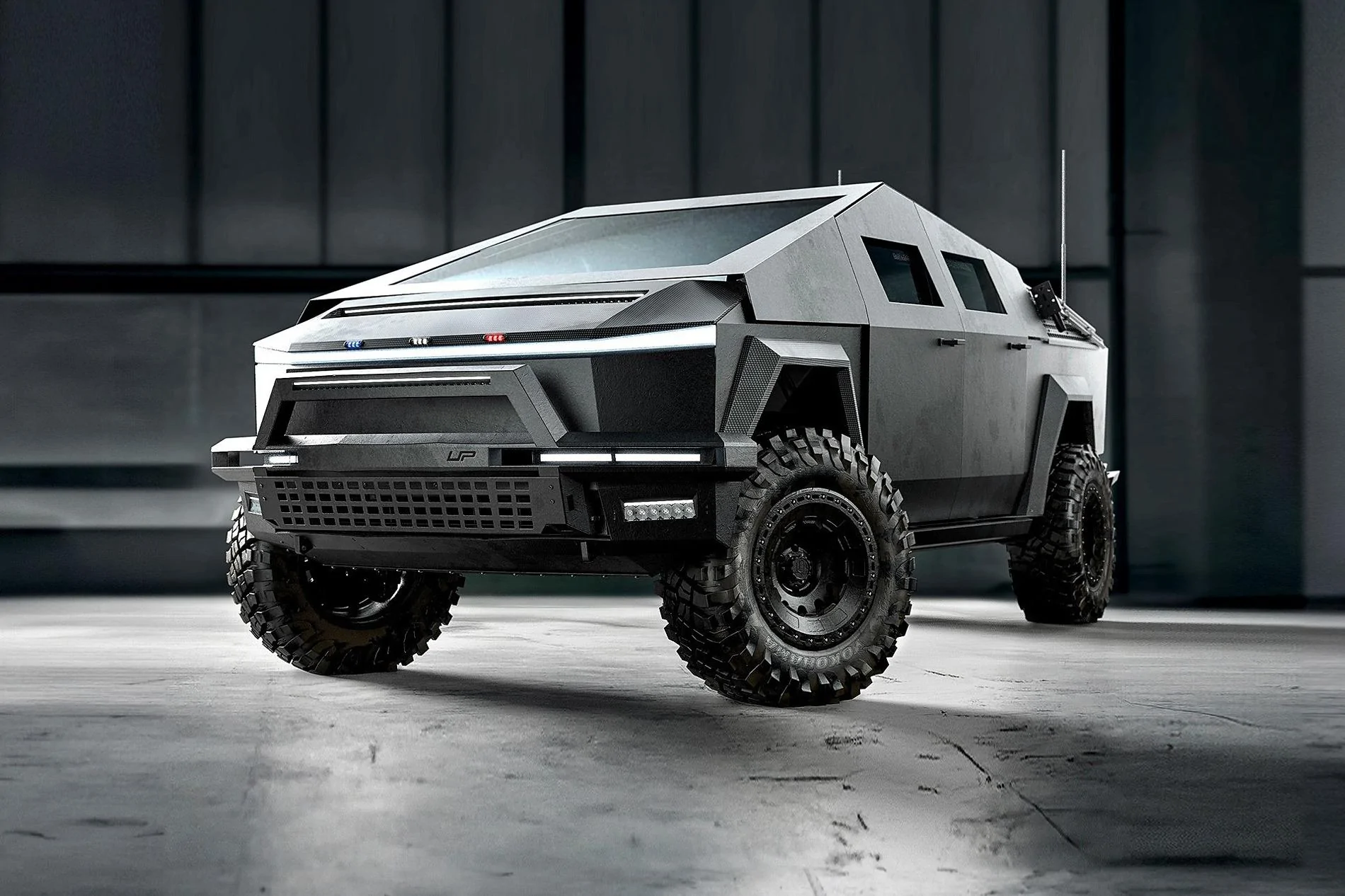 Tesla Cybertruck STING: Armored Cybertruck Upfit by Unplugged Performance & Archimedes Defense Tesla-Cybertruck-Military-Tactical-Unplugged-Performance-UP.Ft-Archimedes-Defense-1920px-Imag