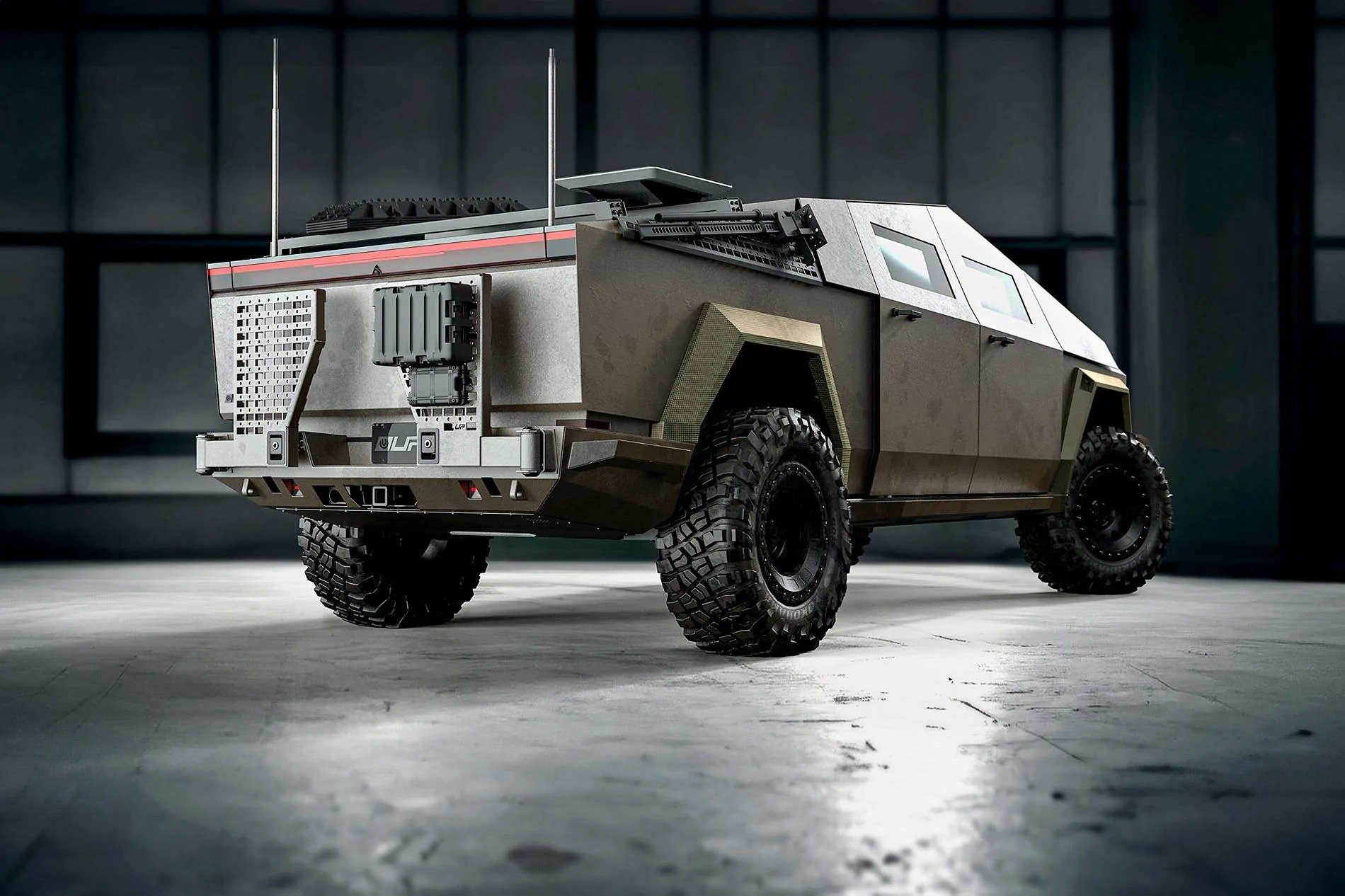 Tesla Cybertruck STING: Armored Cybertruck Upfit by Unplugged Performance & Archimedes Defense Tesla-Cybertruck-Military-Tactical-Unplugged-Performance-UP.Ft-Archimedes-Defense-1920px-Imag