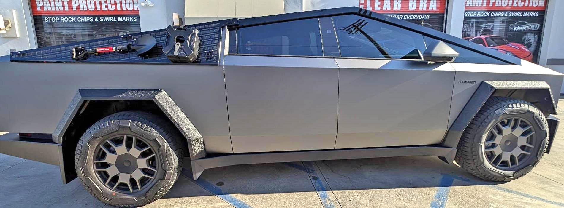 Tesla Cybertruck 🛠️🚙 Get Tactical with Our Versatile External Sail MOLLE Rack System (by Stickercity) - Where function Meets Fun Cybertruck MOLLE Side Panels quarter panels tesla stickercity TOProtect fire skull emergency t