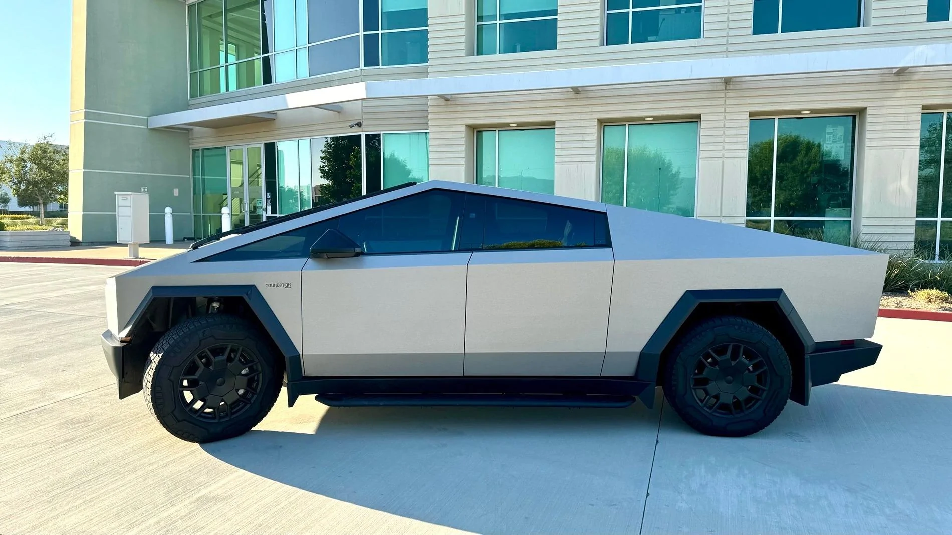 Tesla Cybertruck DIY Avery Dennison Brushed Titanium Wrap from TESBROS DIY Avery Dennison Brushed Titanium Wrap from TESBROS 2