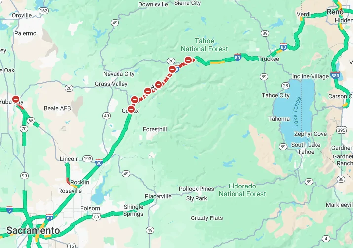 Tesla Cybertruck Tesla Semi crashes off-side I-80, battery fire, toxic fumes, 6+ hour closure section I-80. 1724105363592-p1