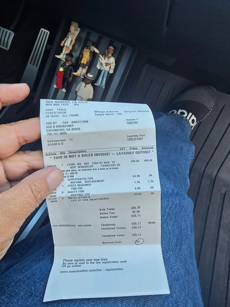 Tesla Cybertruck All Terrain Tire availability at Discount Tire 20240819_160929