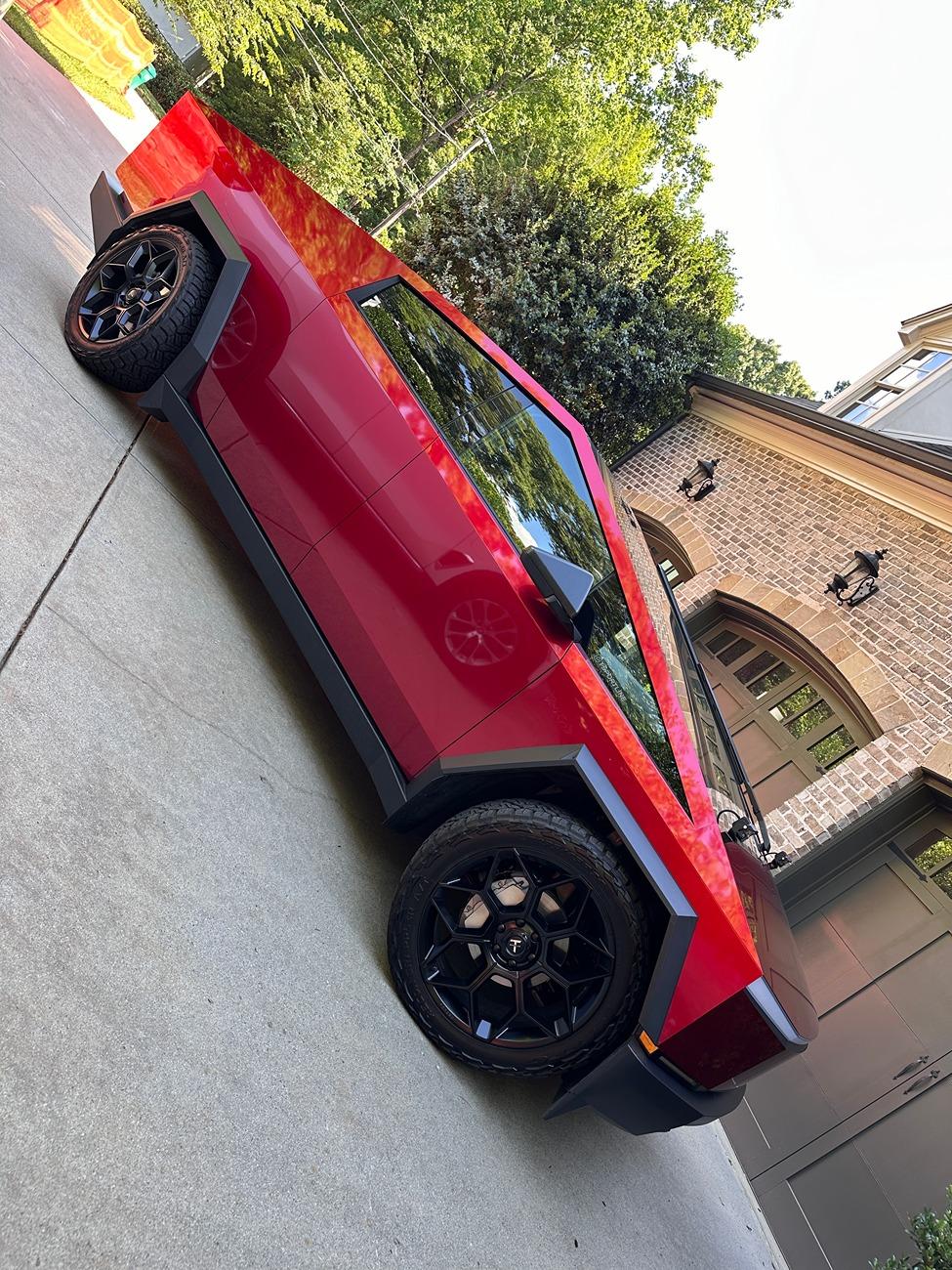 Tesla Cybertruck New TMaxx Gloss Rosso Red PPF installed at T Sportline IMG_1008.JPG