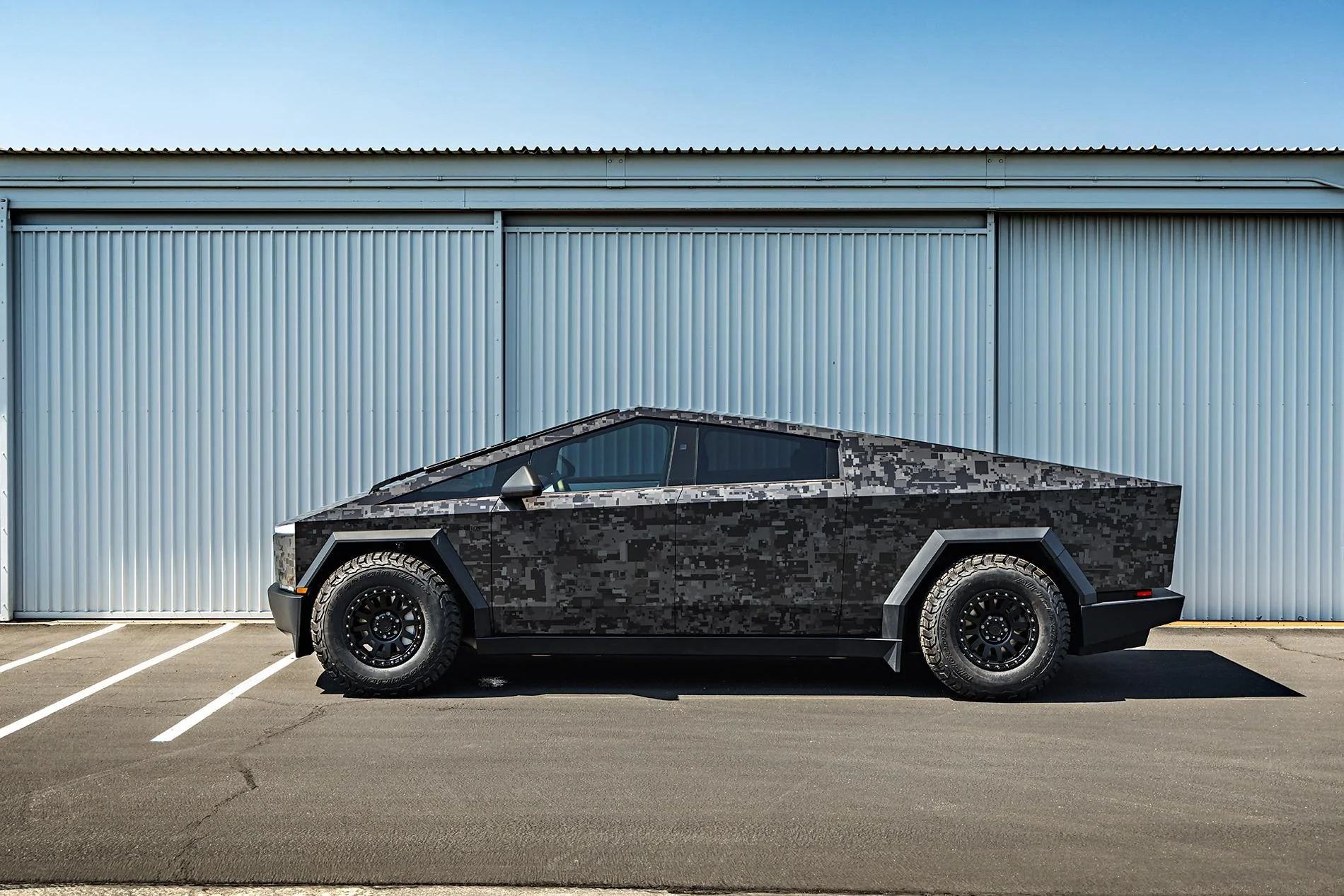 Tesla Cybertruck Camo / Camouflage Vinyl Wrap & PPF Cybertruck -- Photos & Videos 456139141_27344176448515082_579468719118228419_n (1)