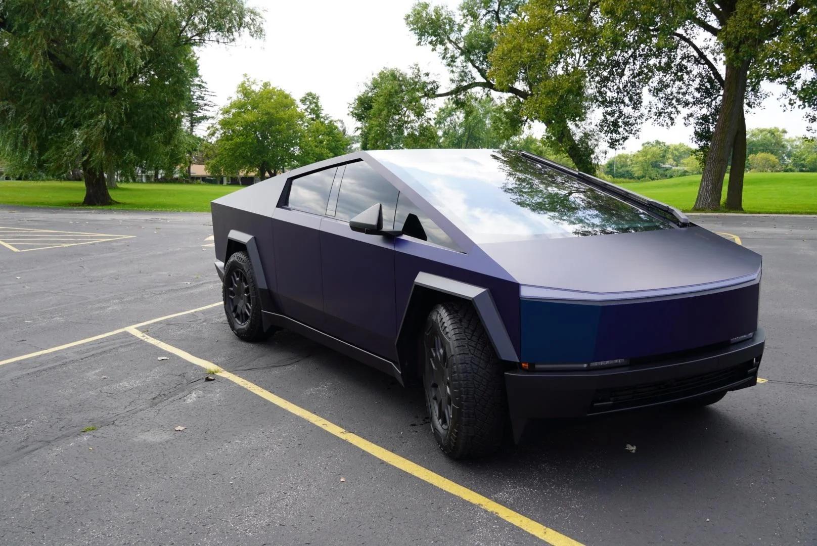 Tesla Cybertruck BLUE / BLURPLE / PURPLE Vinyl Wrap & PPF Cybertruck -- Photos & Videos avery-frozen-ocean-vinyl-wrap-v0-rusdwhcyiojd1