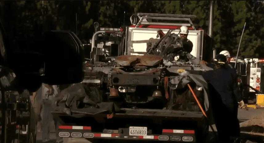 Tesla Cybertruck Tesla Semi crashes off-side I-80, battery fire, toxic fumes, 6+ hour closure section I-80. 1724170753267-42