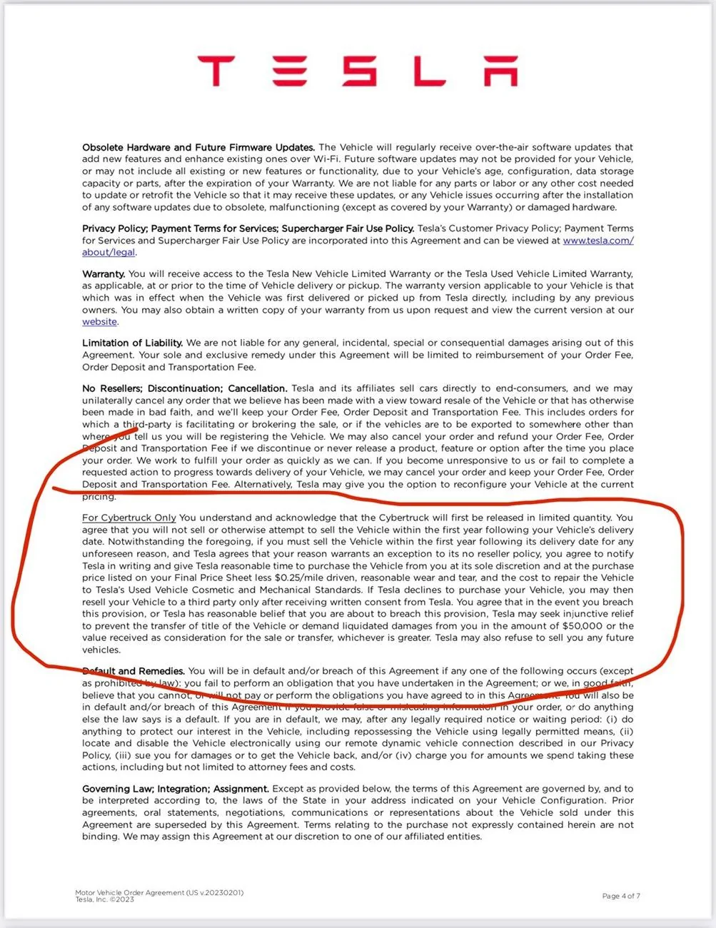 Tesla Cybertruck No Resale Clause language removed from Cybertruck order agreement GVbx23aXsAAKcR9